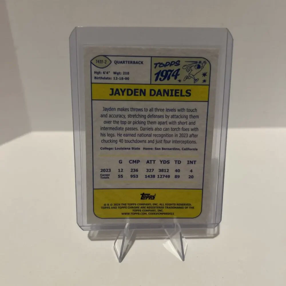 2024 Topps Chrome Jayden Daniels 1974 Throwback Refractor 74TF-2‎ Silver rookie